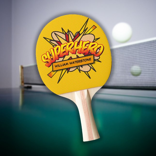 Personalised Comic Book Superhero Funny Modern Ping Pong Paddle (Personalized Comic Book Superhero Funny Modern Ping Pong Paddle)