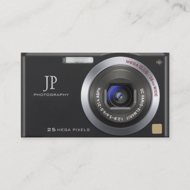 Personalised Compact Digital Camera Photographer Business Card (Front)