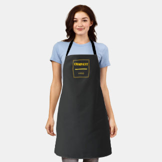 Personalised Company Black Modern Custom Business Apron