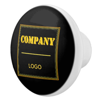Personalised Company Black Modern Custom Business Ceramic Knob