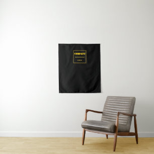 Personalised Company Black Modern Custom Business Tapestry
