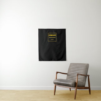 Personalised Company Black Modern Custom Business Tapestry