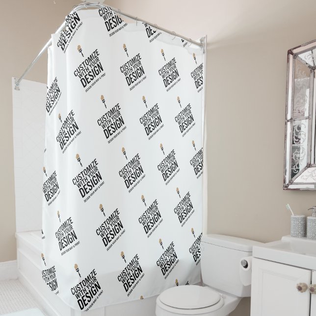 Personalised Company Branded Custom Minimalist  Shower Curtain (Creator Uploaded)