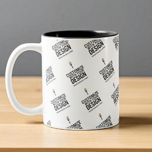 Personalised Company Branded Custom Minimalist  Two-Tone Coffee Mug