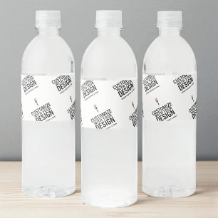 Personalised Company Branded Custom Minimalist  Water Bottle Label