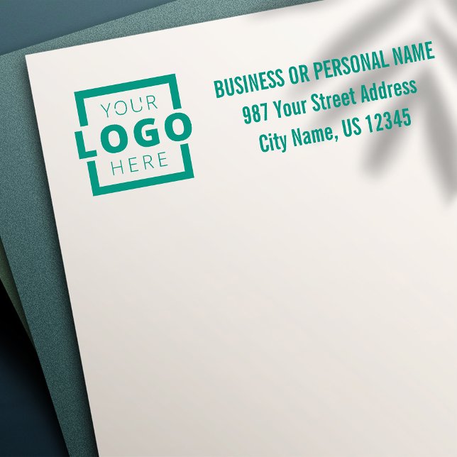 Personalised Company Business Logo Address Green Self-inking Stamp (Creator Uploaded)