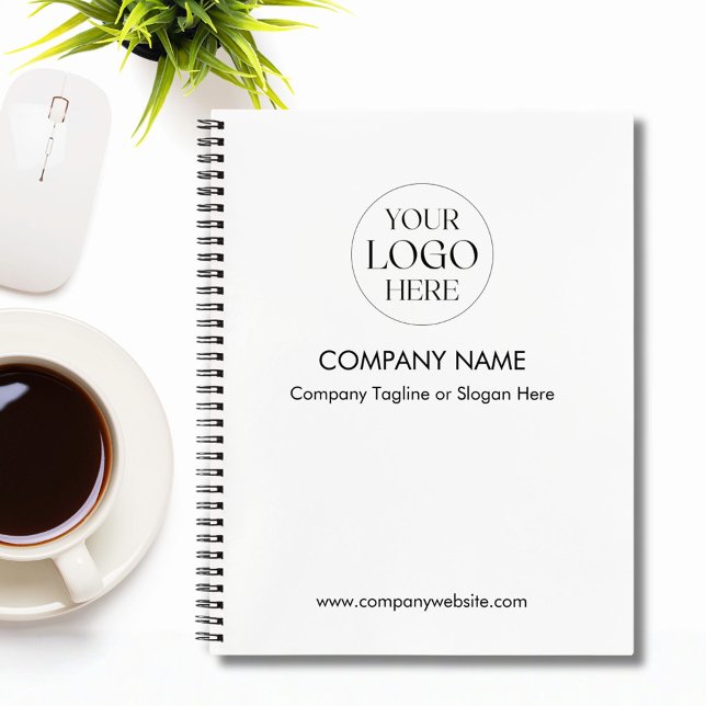 Personalised Company Business Logo Template White Notebook (In situ)