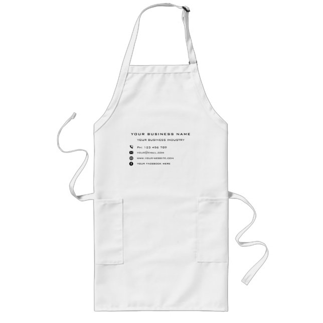 Personalised Company Info Business Apron Template (Front)