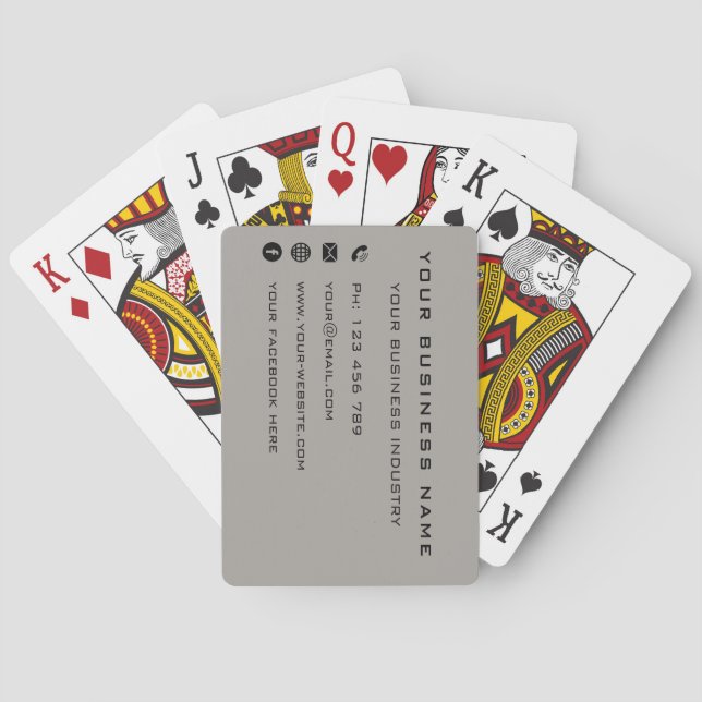 Personalised Company Info Business Playing Cards (Back)