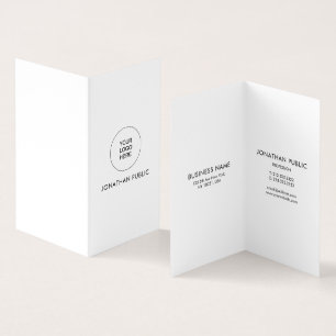 Personalised Company Logo Modern Vertical Folded Business Card