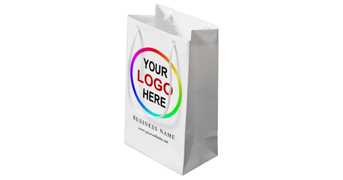 Personalised company logo small gift bag | Zazzle