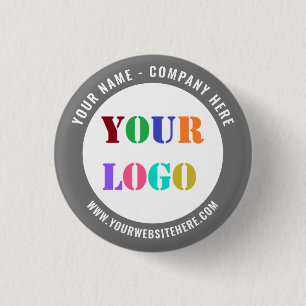 Personalised Company Logo , Text and Colours Butto 3 Cm Round Badge