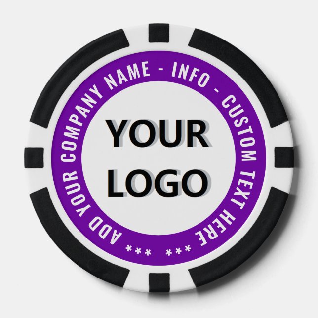 Personalised Company Logo Text Branded Poker Chips (Front)