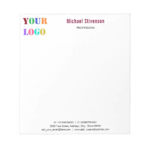 Personalised Company Logo Text Business Notepad
