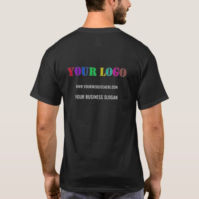 Personalised Company Logo Text Business T-Shirt (Back)