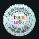 Personalised Company Logo Text Dart Board Template<br><div class="desc">Custom Colours and Fonts - Design Your Own Personalised Dartboards with Custom Company Logo Name Address Website or Custom Text Promotional Business Dart Board Gift - Add Your Name - Company / Address / Logo - Photo or QR Code / Website or Email or Phone / more - Resize and...</div>
