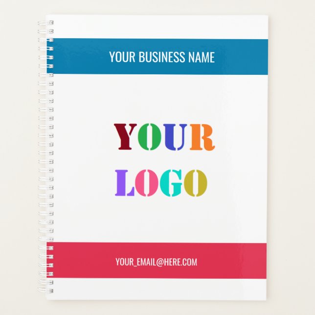 Personalised Company Logo Text Planner Your Colour (Front)
