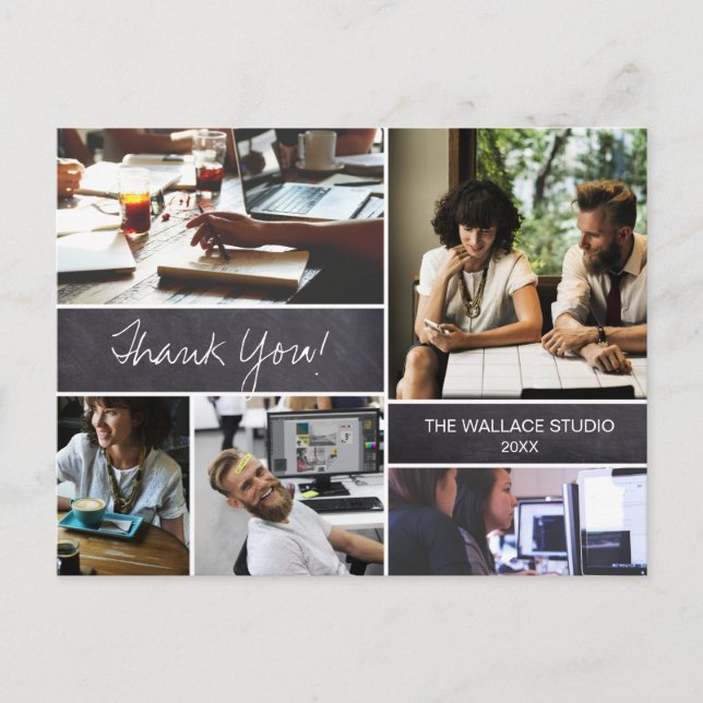 Personalised Company Photo collage thank you Postcard (Front)