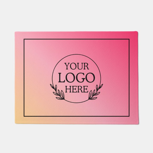 Personalised Company Welcome Mat with  Logo Here (Front)