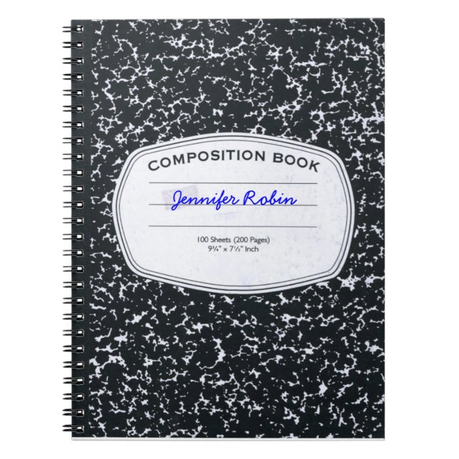 Personalised Composition Style Notebook (Front)