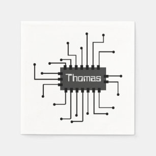 Personalised Computer IC Chip Image Napkin