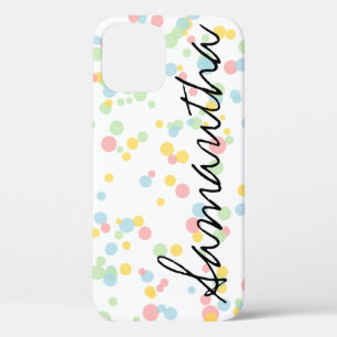 Personalised confetti dot pattern iPhone 12 case