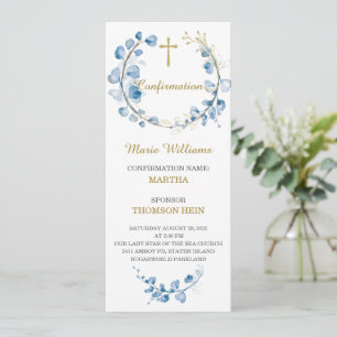 Personalised  Confirmation Boy Prayer Card