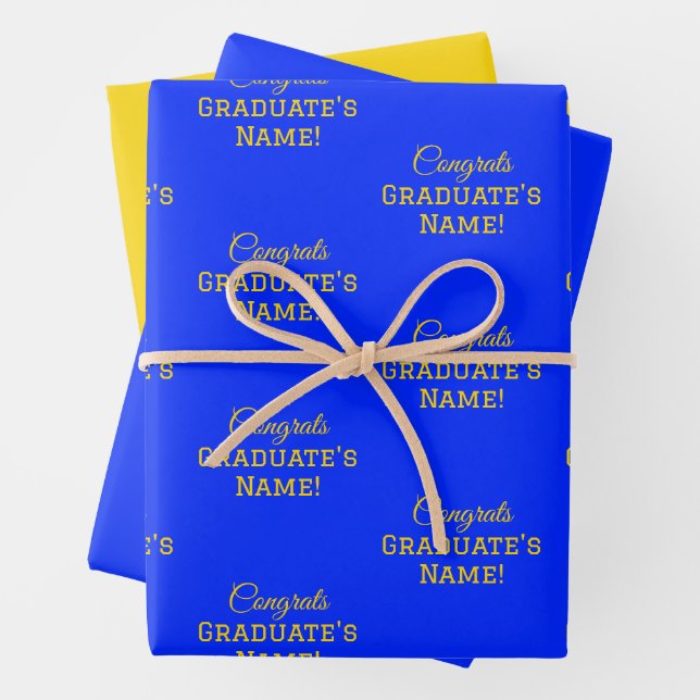 Personalised Congrats Graduate Name! Large Print Wrapping Paper Sheet (In situ)