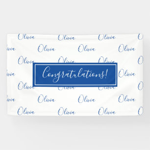 Personalised Congratulations Blue Name Banner