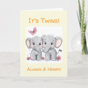 Personalised Congratulations Card, Unisex Twins  Card