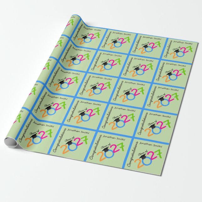 Personalised Congratulations Class of 2015 Wrapping Paper (Unrolled)