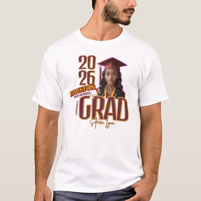 Personalised Congratulations Grad Class of 2026 T-Shirt (Front)