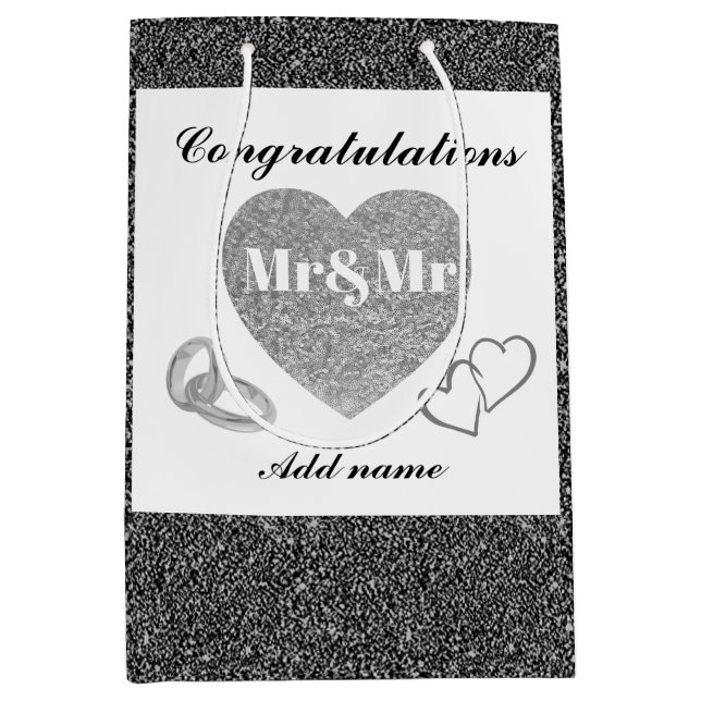 Personalised congratulations mr&mr gift bag (Front)