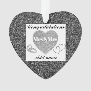 Personalised congratulations mrs&mrs ornimant gift ornament