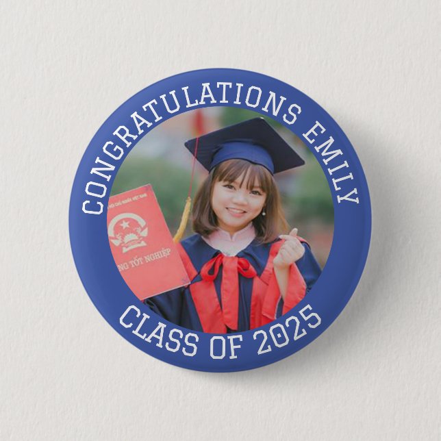 Personalised Congratulations Name Age class of 6 Cm Round Badge (Front)