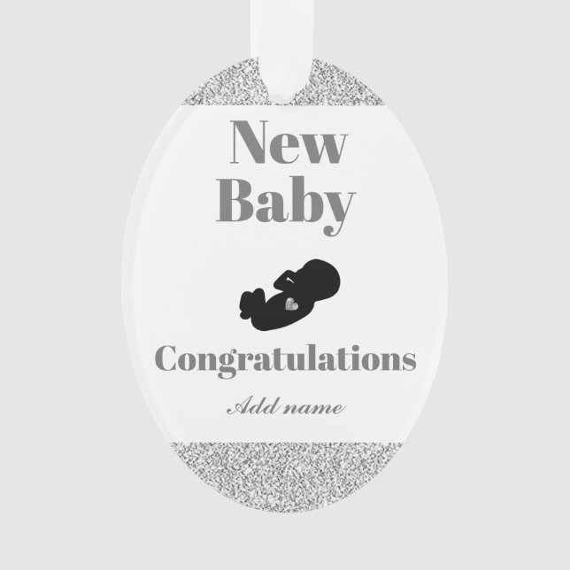 Personalised congratulations new baby ornament (Front)