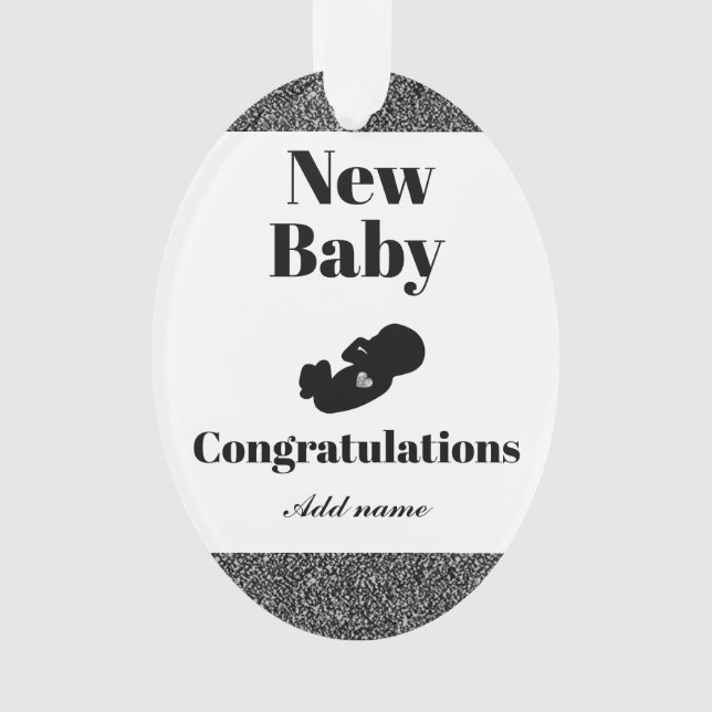 Personalised congratulations new baby ornament (Front)