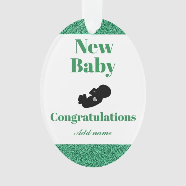 Personalised congratulations new baby ornament (Front)