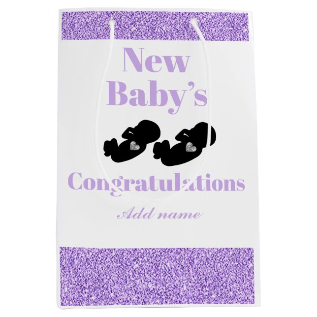 Personalised congratulations new baby’s gift bag (Front)