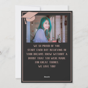 Personalised Congratulations pink Graduate Photo Holiday Card