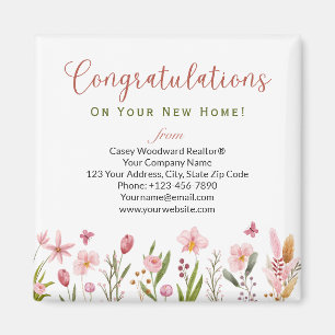 Personalised Congratulations Realtor Floral Magnet