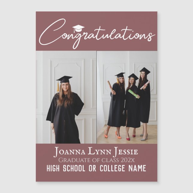 Personalised Congratulations script Graduate Photo (Front)