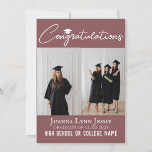Personalised Congratulations script Graduate Photo Card