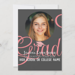 Personalised Congratulations script Graduate Photo Card
