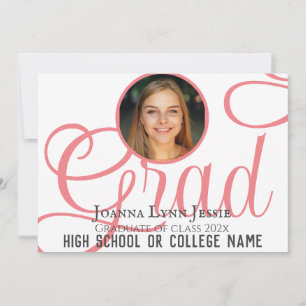 Personalised Congratulations script Graduate Photo Card