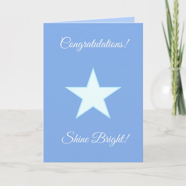Personalised Congratulations Shine Bright Star Card (Front)