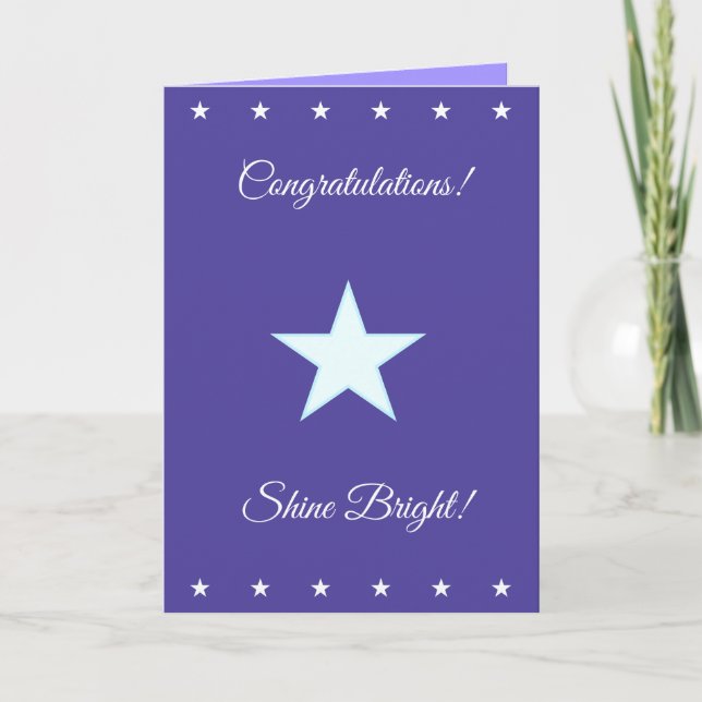 Personalised Congratulations Shine Bright Star Card (Front)
