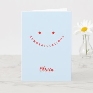 Personalised Congratulations, Star Smiley Face Card