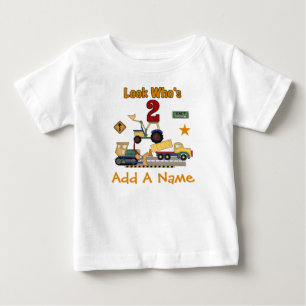 Personalised Construction 2nd Birthday T-shirt