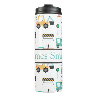 Personalised construction kids drink tumbler